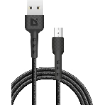 Кабель Defender F181, USB 2.0 (AM) - microUSB 2.0 (BM), 1 м, 2.4А, нейлоновая оплетка, черный, фото3