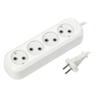 Удлинитель бытовой Smartbuy (SBE-10-4-03-N) 4 гнз х 3,0 м (10А/2.2 кВт, ПВС 2х1.0)