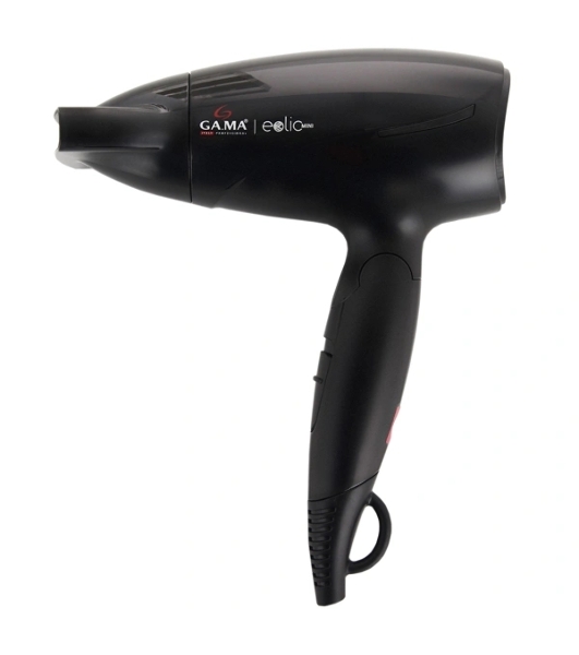 Фен GA.MA GH0201 EOLIC MINI CX черный, 1600 Вт, компактный, ионизация