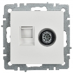 Розетка телевизионная двойная IEK BRITE BR-AK20-1-K01 TV+RJ45 кат.5E РТВ/РК12-БрБ белый, фото5