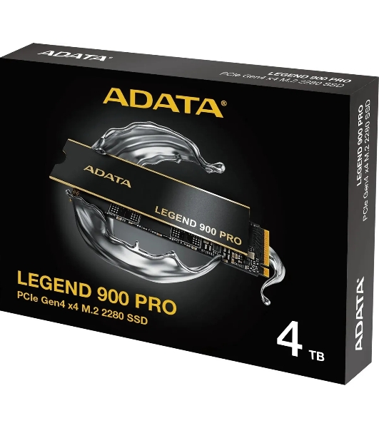 Накопитель SSD ADATA LEGEND 900 PRO, 4Tb, PCIe 4.0 x4, M.2 2280, NVMe, R/W 7400/6500, с радиатором