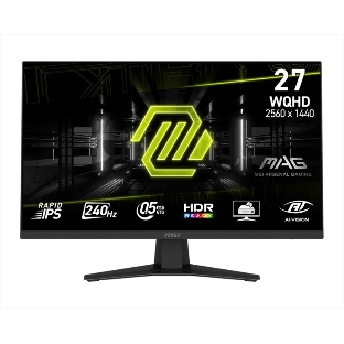 Монитор 27' MSI MAG 274QF X24 IPS 2560x1440, 240 Гц, 0.5 мс, 16:9, 250 кд/м², 2xHDMI 2.0b, DP 1.4a, 3.5 мм, FreeSync, полуматовый экран, черный
