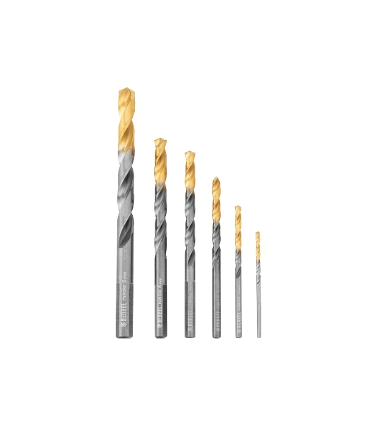 Набор сверл по металлу Denzel 2-8мм, Р6М5К8-TiN, Golden Tip, 6 шт