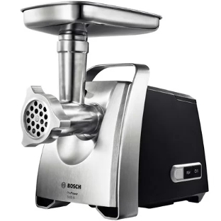 Мясорубка электрическая Bosch MFW68640 черный, 2200 Вт, 4.3 кг/мин, реверс, металлический лоток, насадки - 5
