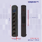 Сетевой фильтр Ippon BK-6-EU-1.8-16-B 1.8 м, 6 розеток, черный, коробка, фото9