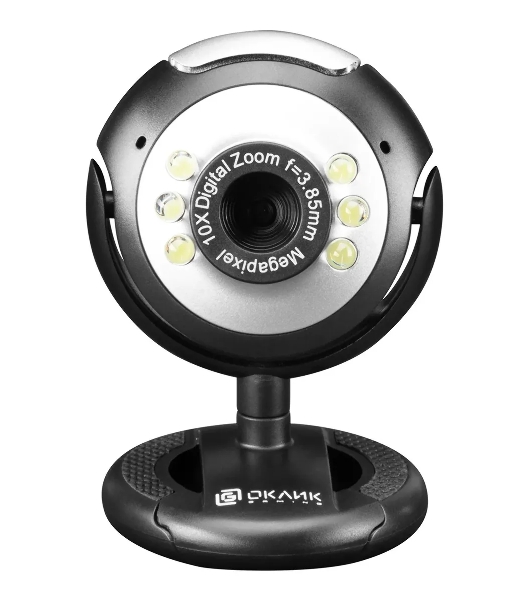 Веб-камера OKLICK OK-C8825 640x480, 30 кадр/с, USB Type-A, микрофон, черный/белый