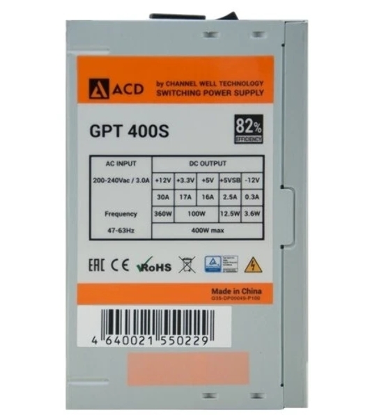 Блок питания CWT GPT-450S, 450Вт, 120мм, серый