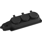 Колодка каучуковая ЭРА с/з 3гн 16A IP44 черная, фото 1