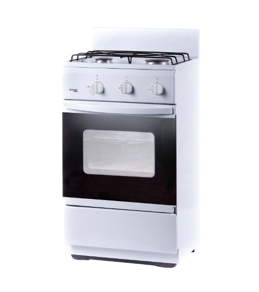 Плита газовая Лада Nova CG 32013 W белый, конфорок 2 газовых, духовка 30 л, 50 см x 85 см x 40 см