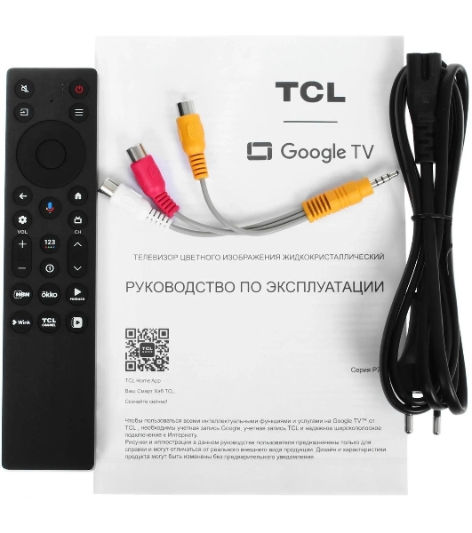 Телевизор TCL 43' 43P7K черный QLED 4K UHD 60Hz Google TV
