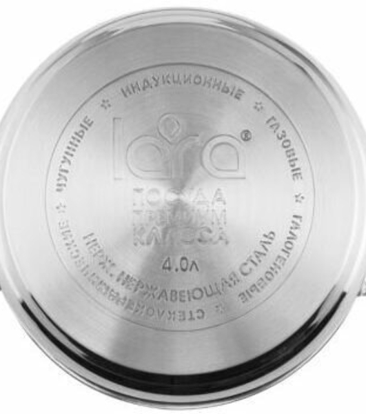 Набор посуды Lara LR02-81 Standart 6пр. LR02-81 Набор посуды Lara Standart (2.3 л + 4.5 л + 5.7 л) капсулированное индукционное дно, крышки