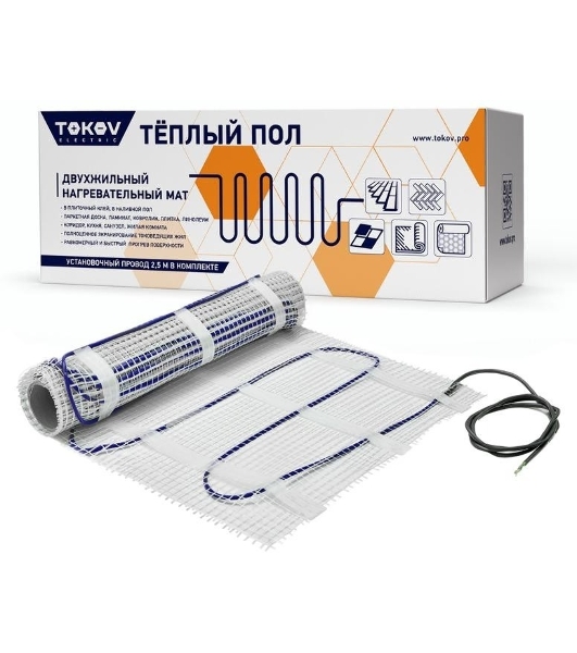 Комплект 'Теплый пол' (мат) 150Вт/кв.м 6кв.м TOKOV ELECTRIC TKE-MAT150-900-6
