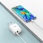 Сетевое зарядное устройство HOCO C80A Rapido 1xUSB + 1xUSB-C, 3.1A, 20W, белый, фото7