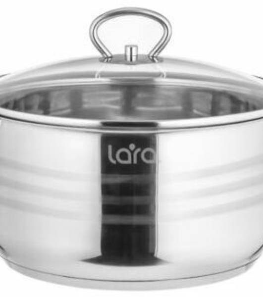 Набор посуды Lara LR02-81 Standart 6пр. LR02-81 Набор посуды Lara Standart (2.3 л + 4.5 л + 5.7 л) капсулированное индукционное дно, крышки