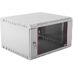 Шкаф настенный ЦМО ШРН-Э-6.350 6U 600x350 мм пер. дв. стекл несъемные бок. пан. серый, фото 1