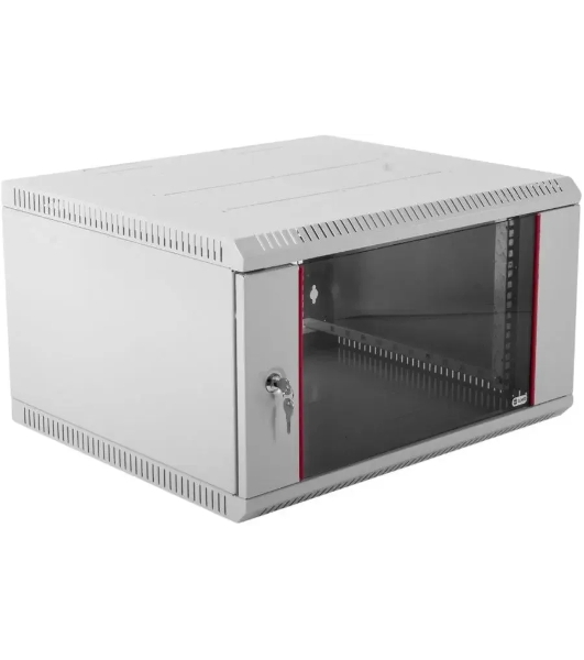 Шкаф настенный ЦМО ШРН-Э-6.350 6U 600x350 мм пер. дв. стекл несъемные бок. пан. серый