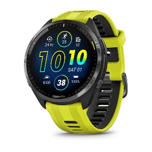 Умные часы Garmin Forerunner 965, 1.4' AMOLED, Wi-Fi, Bluetooth, NFC, GPS, 50м, черный / желто-черный