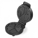 Вафельница BQ ST1010 черный/стальной, WAFFLE. Мощность: 1000 Вт, регулировка температуры от 40 до 230 °С, приготовление 5 вафель одновременно, антипригарное покрытие панелей Non-Stick PRO, равномерный нагрев, теплоизолированная ручка, противоскользящие ножки, 2 индикатора работы: нагрева и питания, материал корпуса: металл, бакелит, материал панелей : металл, размер рабочей поверхности: диаметр 190 мм, количество панелей: 2, вид панелей: венские вафли, длина шнура: 0.7 м, напряжение: 220-240 В, 50-60 Гц, защита от поражения электротоком: класс I', фото3