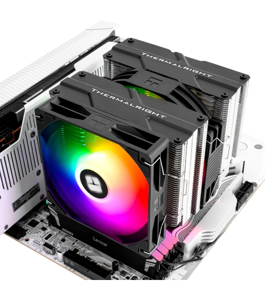 Устройство охлаждения (кулер) Thermalright Peerless Assassin 140 SE ARGB Soc-AM5/AM4/1200/1700/1851 черный 4-pin 19-25.6dB Al+Cu 1000gr Ret (PA140-SE-ARGB)