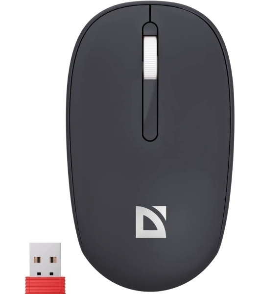Мышь беспроводная Defender Smart MM-396 черный, 1600 dpi, радиоканал, Bluetooth, USB, кнопки - 3