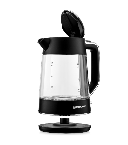 Электрочайник BRAYER BR6102 черный, 1.7 л, 2200 Вт, скрытый нагревательный элемент