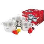 Набор посуды Lara LR02-81 Standart 6пр. LR02-81 Набор посуды Lara Standart (2.3 л + 4.5 л + 5.7 л) капсулированное индукционное дно, крышки, фото 1