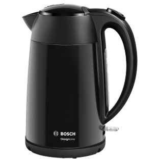 Электрочайник Bosch TWK3P423 черный, 1.7 л, 2400 Вт, скрытый нагревательный элемент
