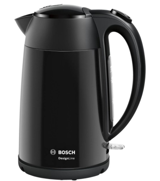 Электрочайник Bosch TWK3P423 черный, 1.7 л, 2400 Вт, скрытый нагревательный элемент