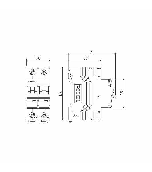 Автоматический выключатель Werkel 2P  32 A  C  4,5 кА W902P324