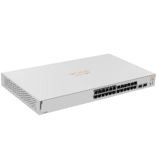 Коммутатор HPE Instant On 1830 24G 2SFP 12PoE+ 195W, 12×1 Гбит/с PoE+ + 2×1 Гбит/с SFP, настраиваемый