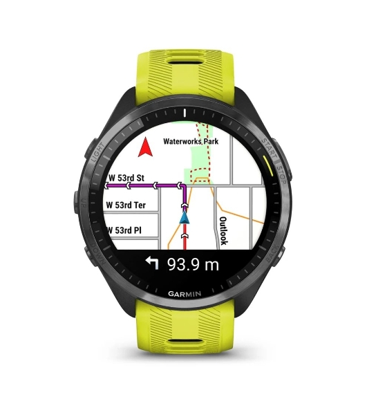 Умные часы Garmin Forerunner 965, 1.4' AMOLED, Wi-Fi, Bluetooth, NFC, GPS, 50м, черный / желто-черный