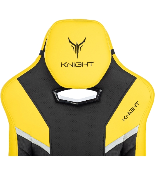 Кресло игровое Knight Thunder 5X черный/желтый эко.кожа крестов. металл
