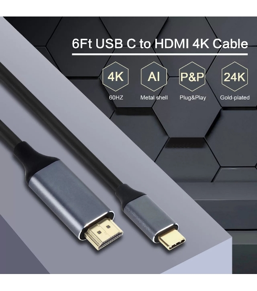 Кабель USB3.1 CM-HDMI 1.8M CU423MC-1.8M VCOM