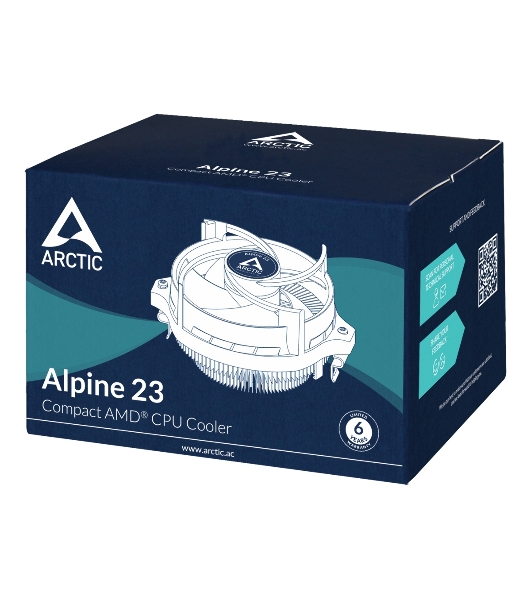 Кулер для процессора Arctic Alpine 23 серебристый, 90 мм, алюминий, 2000 об/мин, 22.5 дБ, 4 pin, 65 Вт, 65 мм