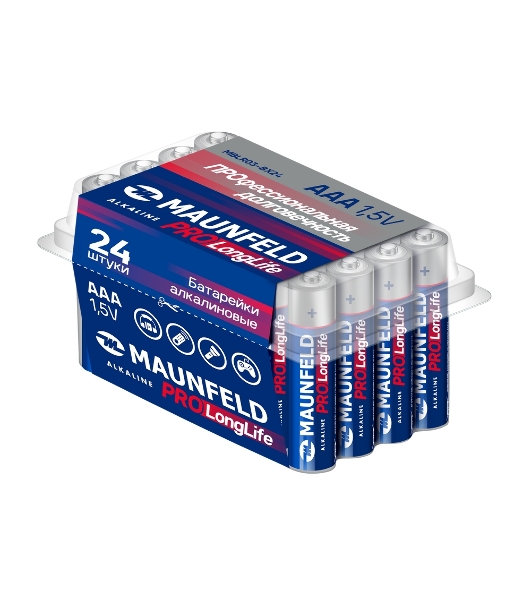 Батарейки Maunfeld PRO Long Life Alkaline ААА(LR03) MBLR03-BX24, бокс 24 шт.