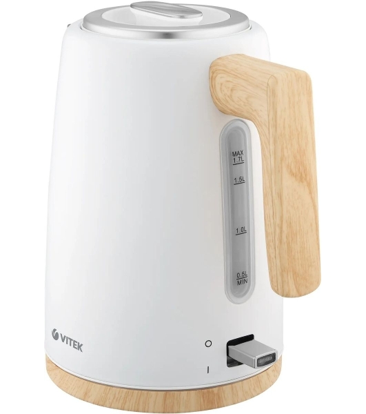 Чайник электрический Vitek VT-1154 1.7л. 2200Вт белый/дерево