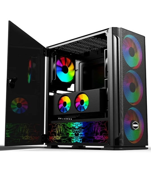 Компьютерный корпус SOEYI 'AX1-B10 SOEYI ATX case with черный coating front panel with flat small mesh, without'