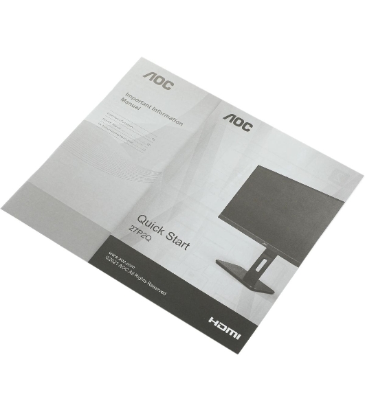 Монитор 27' AOC 27P2Q IPS 1920x1080, 75 Гц, 4 мс, 16:9, 250 кд/м2, 1хDVI, 1хDP, 1xHDMI, 1xVGA, 1x3.5 мм, черный