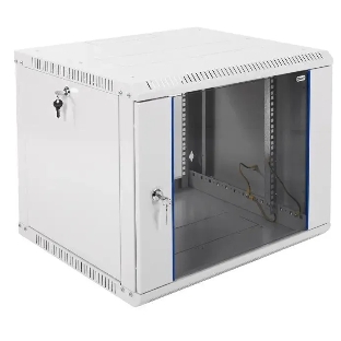 Шкаф настенный ЦМО ШРН-Э-9.500 9U 600x520 мм пер. дв. стекл несъемные бок. пан. серый
