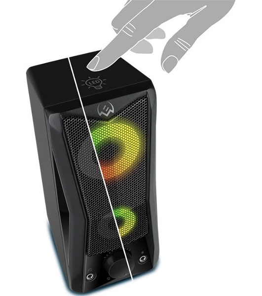 Акустическая система SVEN 445, черный, USB, 2.0,2x3 Вт(RMS), подсветка
