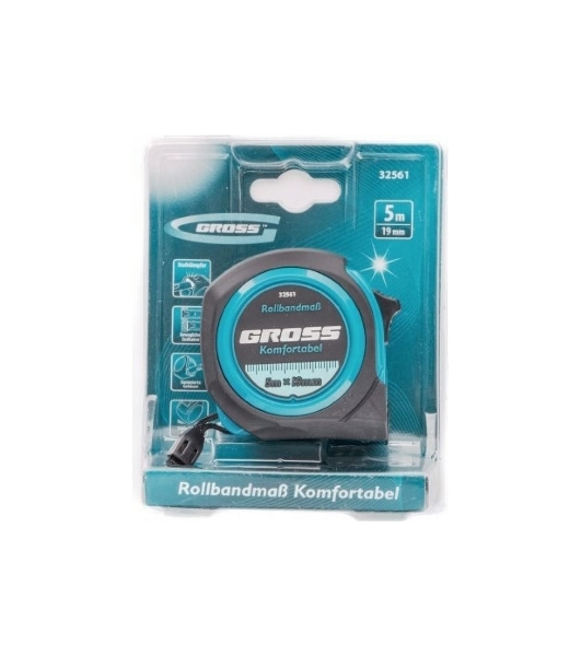 Рулетка Gross 32561 komfortabel 5м х 19мм обрезиненный корпус