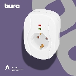 Сетевой фильтр Buro 100SH-W (1 розетка) белый, коробка, фото3