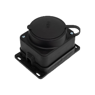 Колодка MultiSet 1х розетка 2К+З 16А/250В IP44 каучуковая черн. SE MST4003BK