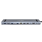 USB-концентратор Gembird UHB-D6, USB Type-C, USB 2.0/RJ45/USB Type-C PD87W/Jack 3.5 / SD/TF/2xHDMI/VGA, USB Type-C, фото4