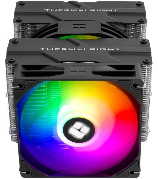 Устройство охлаждения (кулер) Thermalright Peerless Assassin 140 SE ARGB Soc-AM5/AM4/1200/1700/1851 черный 4-pin 19-25.6dB Al+Cu 1000gr Ret (PA140-SE-ARGB)
