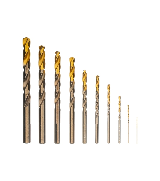 Набор сверл по металлу Denzel 1-10 мм, Р6М5К8-TiN, Golden Tip, 10 шт