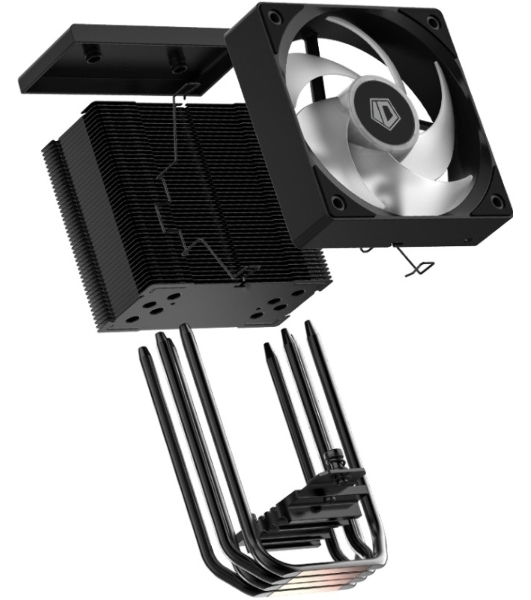 Кулер Cooler ID-Cooling SE-904-XT ARGb BLACK LGA1851/1700/1200/115X/AM5/AM4 (TDP 180W, PWM, 4 тепл.трубки прямого контакта, FAN 100мм, Addressable RGb LED) RET