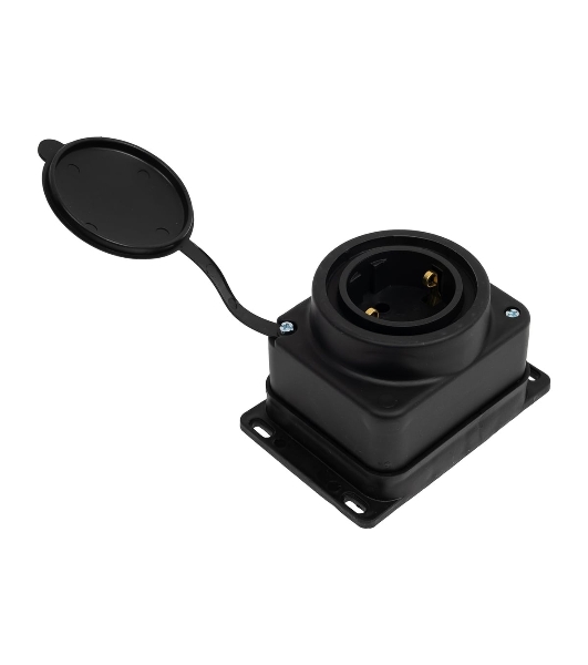 Колодка MultiSet 1х розетка 2К+З 16А/250В IP44 каучуковая черн. SE MST4003BK