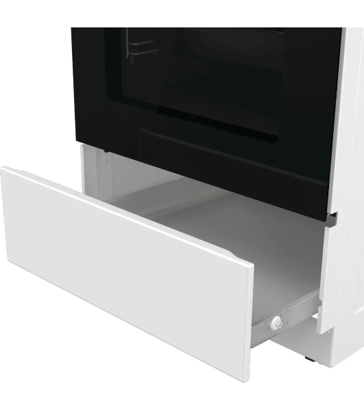 Плита электрическая Gorenje GEC5C61WG белый, конфорок 4 электрических, духовка 70 л, 50 см x 85 см x 59.4 см (без крышки)