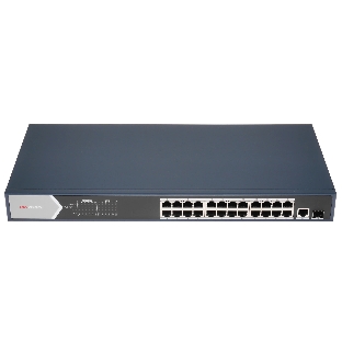 Коммутатор Hikvision DS-3E0526P-E, 24×1 Гбит/с PoE+ + 1×1 Гбит/с SFP, неуправляемый